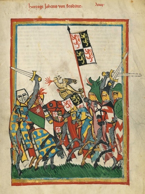 Herzog Johann I. von Brabant (in der Schlacht von Worringen 1288) (Codex Manesse)